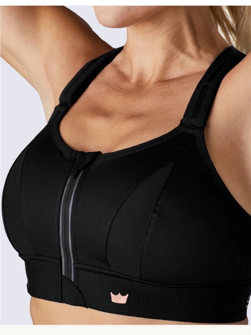 SheFit Ultimate Sports Bra Black Precision Fit Support High Intensity Moves M